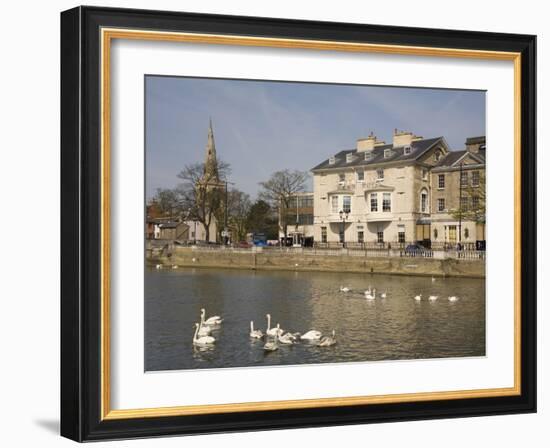 Swan Hotel and Great Ouse River, Bedford, Bedfordshire, England, United Kingdom, Europe-Rolf Richardson-Framed Photographic Print