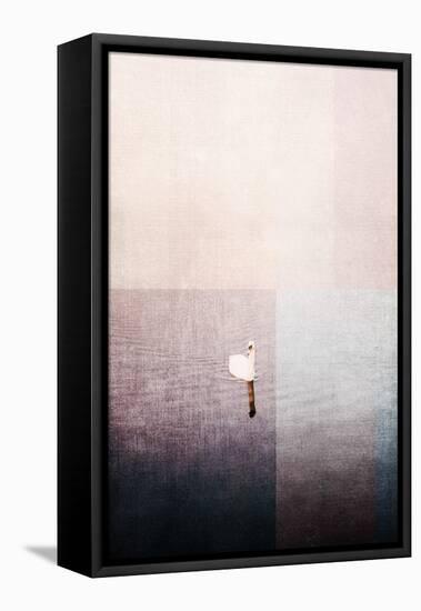 Swan in Water-Imaginative-Framed Premier Image Canvas