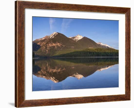 Swan Mountains in Holland Lake at Sunset in the Lolo National Forest, Montana, USA-Chuck Haney-Framed Photographic Print