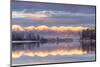 Swan Mountains Reflect into the Flathead River, Sunset, Montana, USA-Chuck Haney-Mounted Photographic Print