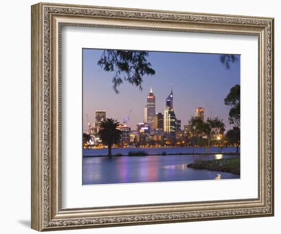 Swan River and James Mitchell Park at dusk-Jonathan Hicks-Framed Photographic Print