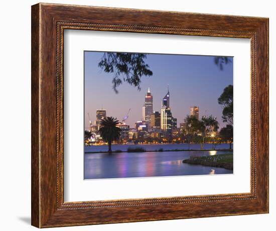 Swan River and James Mitchell Park at dusk-Jonathan Hicks-Framed Photographic Print