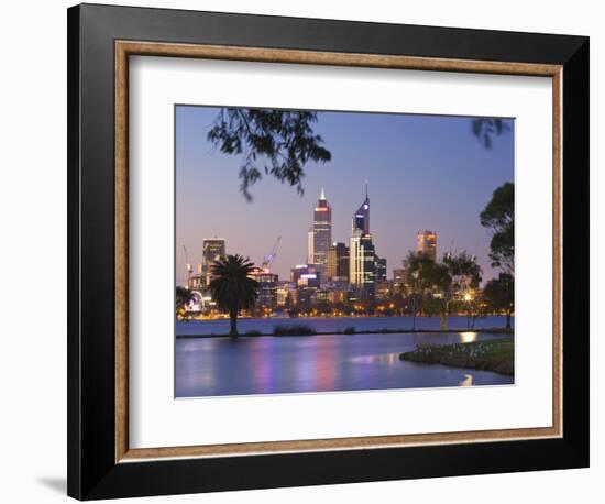 Swan River and James Mitchell Park at dusk-Jonathan Hicks-Framed Photographic Print