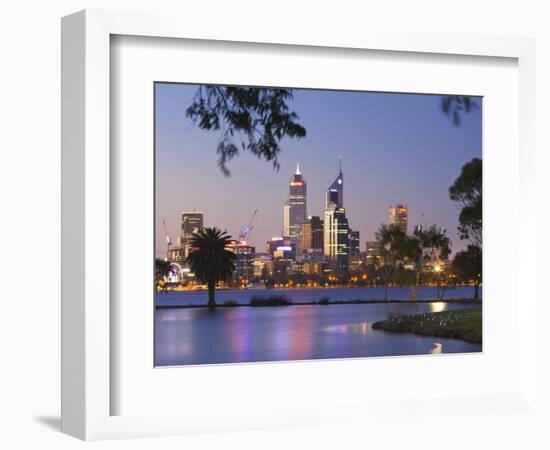 Swan River and James Mitchell Park at dusk-Jonathan Hicks-Framed Photographic Print