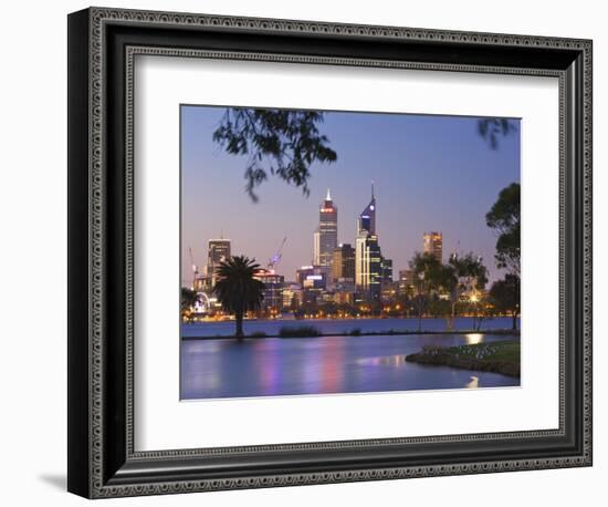 Swan River and James Mitchell Park at dusk-Jonathan Hicks-Framed Photographic Print