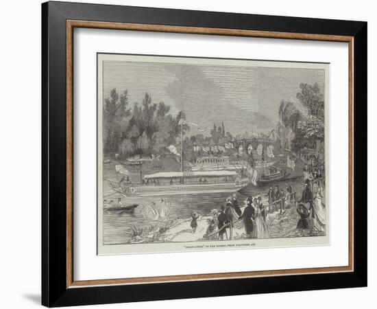 Swan-Upping on the Thames, from Brentford Ait-null-Framed Giclee Print