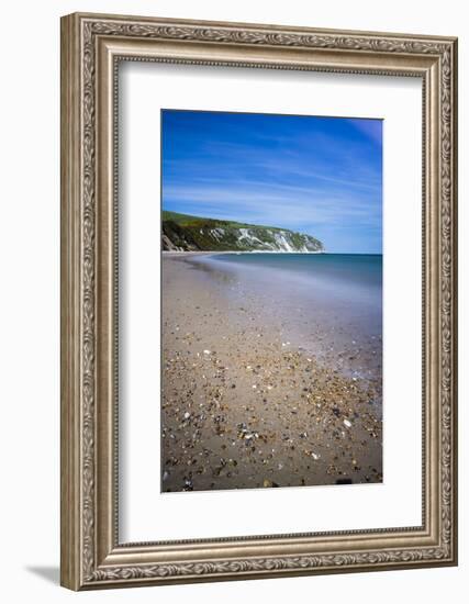 Swanage Beach and White Cliffs, Dorset, England, United Kingdom, Europe-Matthew Williams-Ellis-Framed Photographic Print