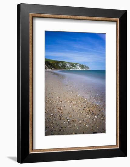 Swanage Beach and White Cliffs, Dorset, England, United Kingdom, Europe-Matthew Williams-Ellis-Framed Photographic Print