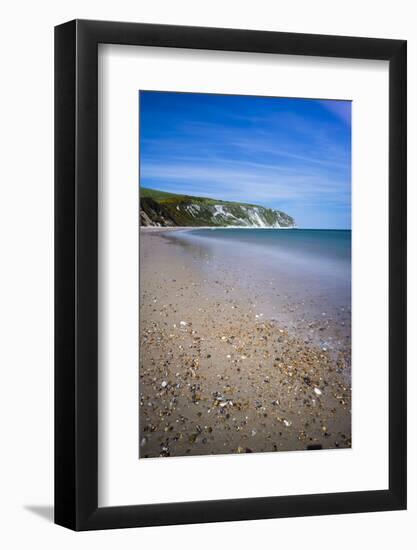 Swanage Beach and White Cliffs, Dorset, England, United Kingdom, Europe-Matthew Williams-Ellis-Framed Photographic Print