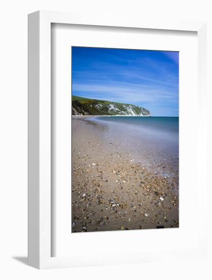 Swanage Beach and White Cliffs, Dorset, England, United Kingdom, Europe-Matthew Williams-Ellis-Framed Photographic Print