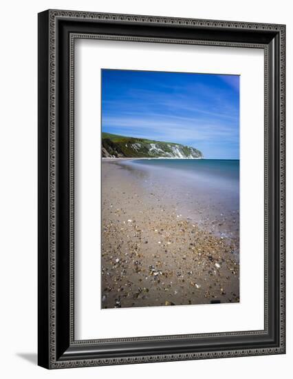 Swanage Beach and White Cliffs, Dorset, England, United Kingdom, Europe-Matthew Williams-Ellis-Framed Photographic Print