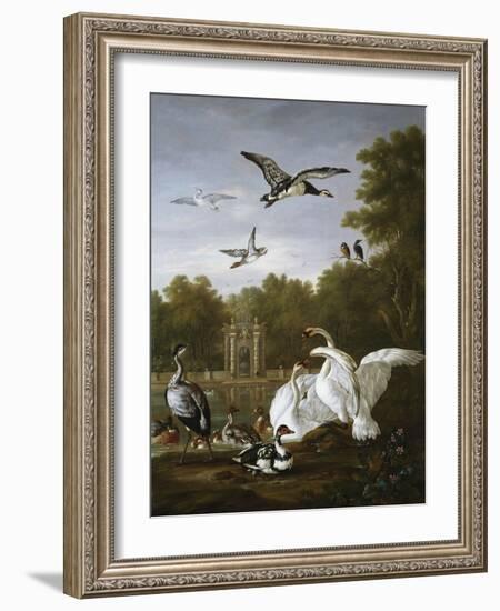 Swans, Ducks and Other Birds in a Park-Pieter Casteels-Framed Giclee Print