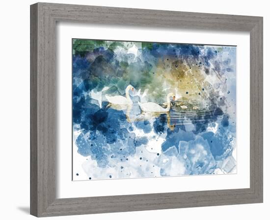 Swans I-Chamira Young-Framed Art Print