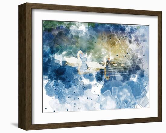 Swans I-Chamira Young-Framed Art Print