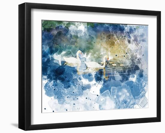 Swans I-Chamira Young-Framed Art Print