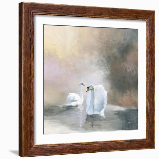 Swans in Mist-Julia Purinton-Framed Art Print