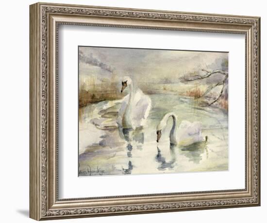 Swans in Winter-Karen Armitage-Framed Giclee Print