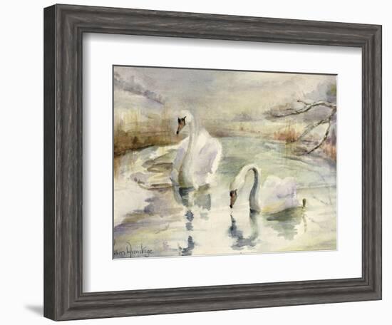 Swans in Winter-Karen Armitage-Framed Giclee Print