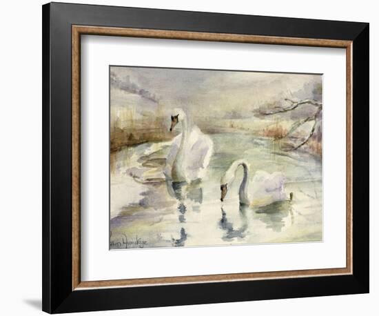 Swans in Winter-Karen Armitage-Framed Giclee Print