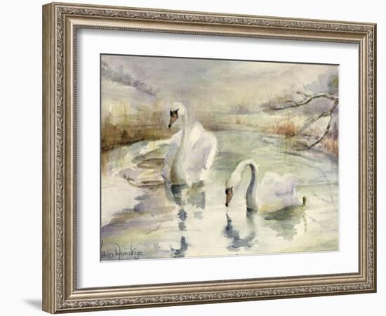 Swans in Winter-Karen Armitage-Framed Giclee Print