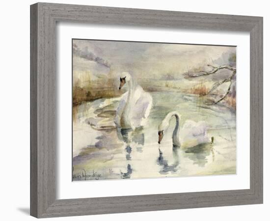 Swans in Winter-Karen Armitage-Framed Giclee Print