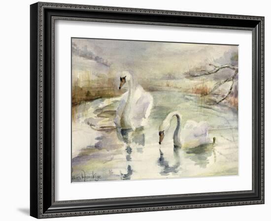 Swans in Winter-Karen Armitage-Framed Giclee Print