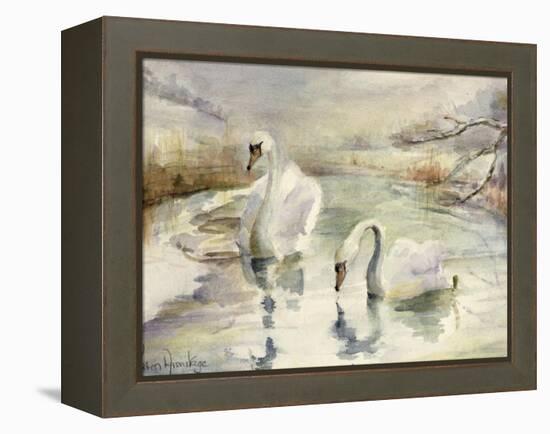 Swans in Winter-Karen Armitage-Framed Premier Image Canvas