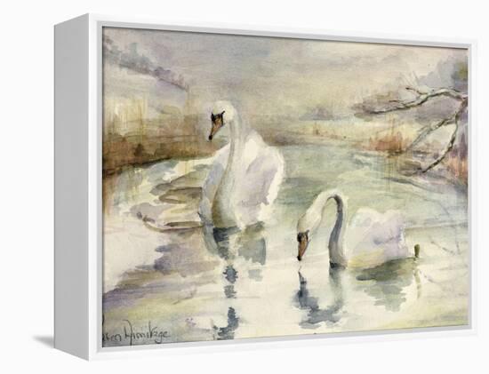 Swans in Winter-Karen Armitage-Framed Premier Image Canvas