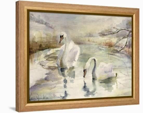 Swans in Winter-Karen Armitage-Framed Premier Image Canvas