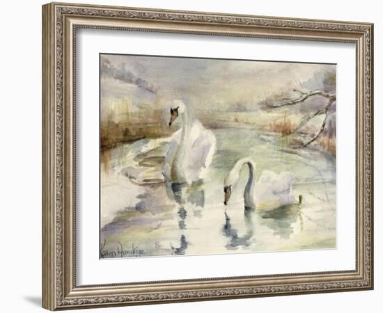 Swans in Winter-Karen Armitage-Framed Giclee Print