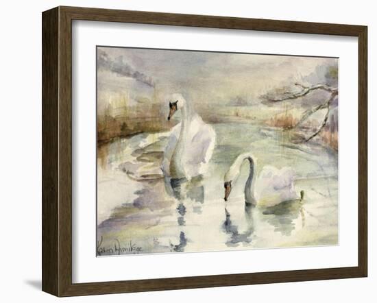 Swans in Winter-Karen Armitage-Framed Giclee Print