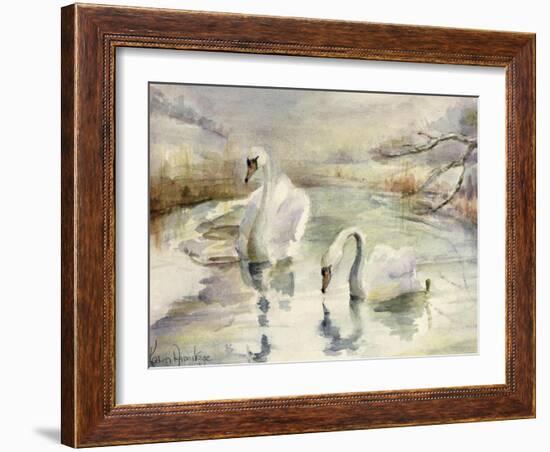 Swans in Winter-Karen Armitage-Framed Giclee Print