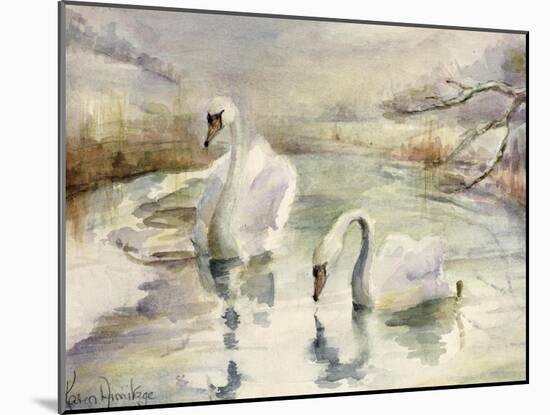 Swans in Winter-Karen Armitage-Mounted Giclee Print