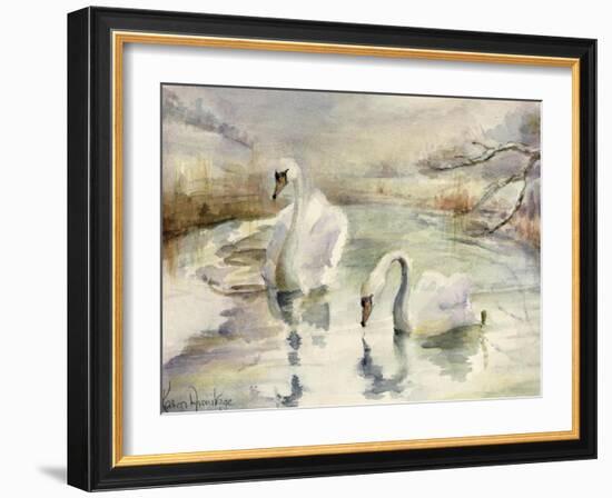 Swans in Winter-Karen Armitage-Framed Giclee Print