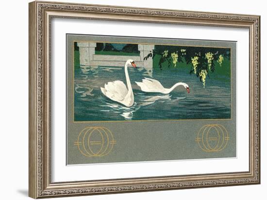 Swans on the Lake-null-Framed Art Print