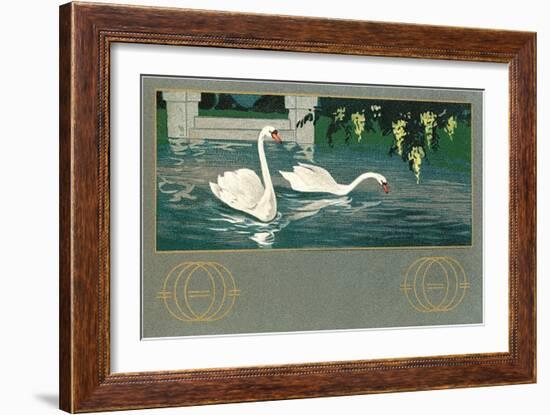 Swans on the Lake-null-Framed Art Print