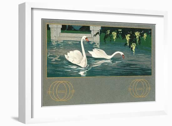 Swans on the Lake-null-Framed Art Print