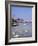 Swans on the River Thames with Suspension Bridge in the Background, England, UK-Charles Bowman-Framed Photographic Print