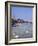 Swans on the River Thames with Suspension Bridge in the Background, England, UK-Charles Bowman-Framed Photographic Print