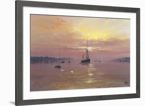 Swans Over Still Waters-Clive Madgwick-Framed Giclee Print