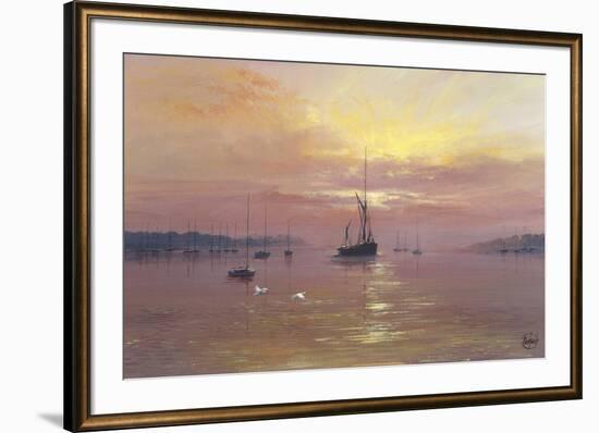 Swans Over Still Waters-Clive Madgwick-Framed Giclee Print