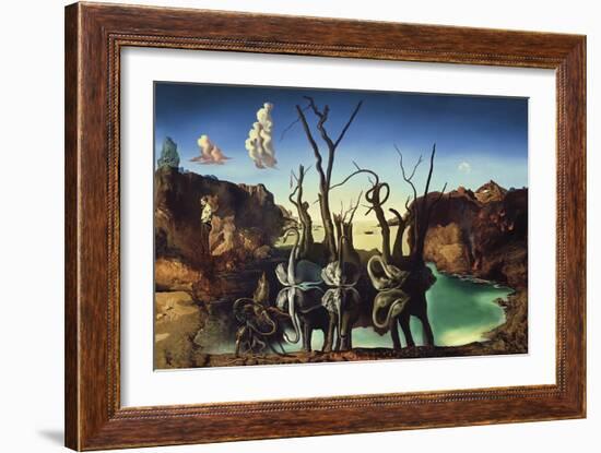 Swans Reflecting Elephants, 1937-Salvador Dali-Framed Giclee Print