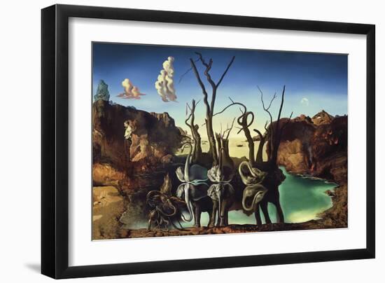 Swans Reflecting Elephants, 1937-Salvador Dali-Framed Giclee Print