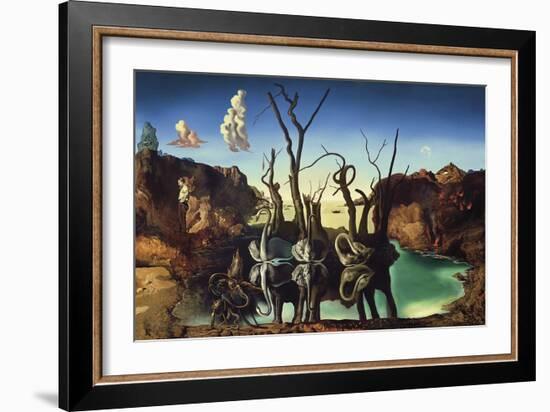 Swans Reflecting Elephants, 1937-Salvador Dali-Framed Giclee Print