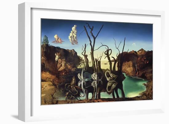 Swans Reflecting Elephants, 1937-Salvador Dali-Framed Giclee Print