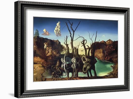 Swans Reflecting Elephants, 1937-Salvador Dali-Framed Giclee Print