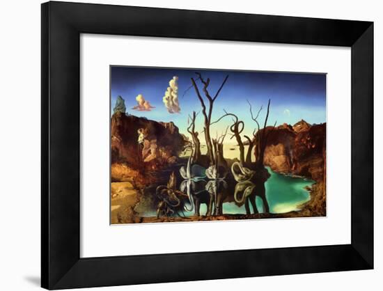 Swans Reflecting Elephants, c.1937-Salvador Dalí-Framed Art Print