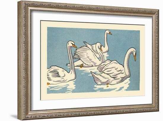 Swans Swim-Hauman-Framed Art Print