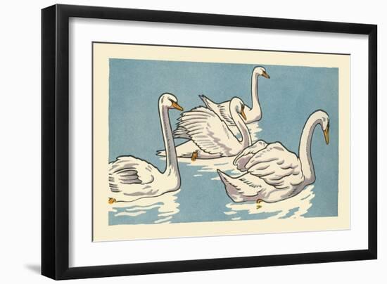 Swans Swim-Hauman-Framed Art Print