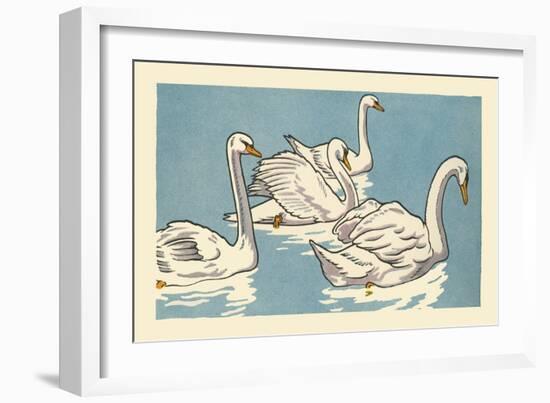 Swans Swim-Hauman-Framed Art Print